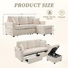 Sofa Couch Modern with USB Charging and Storage Ottoman for Living Room 76.38in Beige-3irtyhousy - 4 of 4