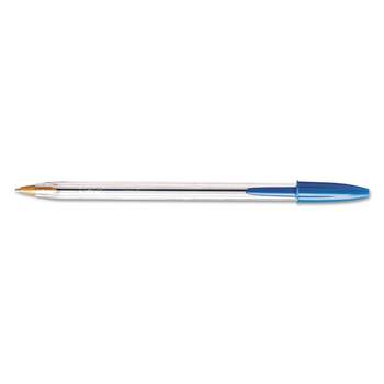 Bic Cristal Xtra Smooth Ballpoint Stick Pen Blue Ink 1mm Medium Dozen MS11BE