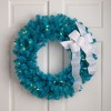 Northlight Pre-Lit Artificial Pine Christmas Wreath - 24" - Turquoise - Clear Lights - 2 of 4
