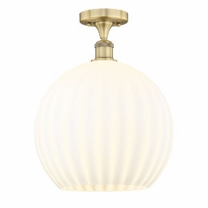White Venetian - 1 Light Semi-Flush Mount In Modern Style-16.75 Inches Tall and 13.75 Inches Wide - 1 of 1