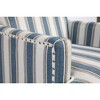 Vynxaria Upholstered Accent Chair, Vintage Armchair with Blue and White Striped Linen Fabric and Nailhead Trim for Living Room - 4 of 4