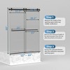 Frameless Bathtub Shower Doors 56-60 W x 60 H, Double Sliding Tub Shower Door with Tempered Glass 5/16"(8mm) - 2 of 4