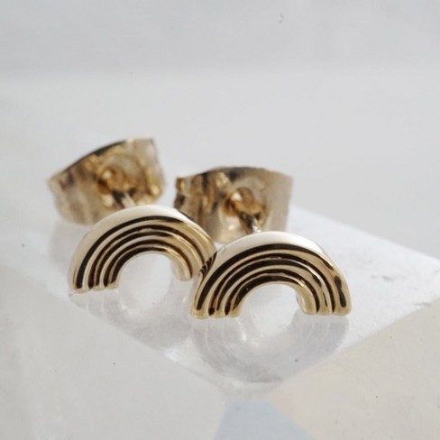 Mini Rainbow Stud Earrings in Gold, Rose Gold, Silver - Honeycat - image 1 of 4