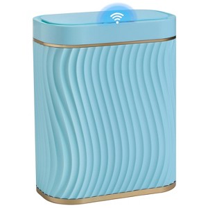 Bathroom Small Trash Can with Automatic Touchless Lid, 2.6 Gallon Smart Garbage Can Narrow Waterproof Trash Bin for Bedroom, Office - 1 of 4