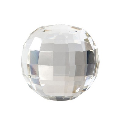 Sagebrook Home 4" Crystal Orb Decor - Contemporary Elegant Clear Frosted Round Crystal Decorative Table or Desk Accent