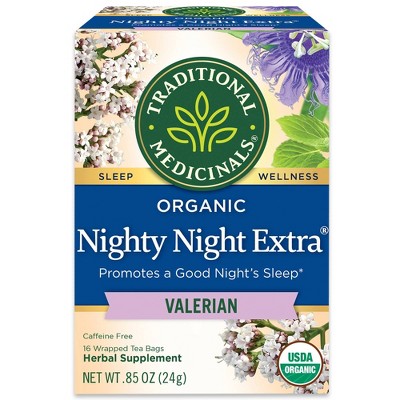 Traditional Medicinals Organic Nighty Night Valerian Herbal Tea - 16ct