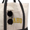 University of Idaho Vandals Distressed School Name Canvas Tote Bag With External Pocket, Reusable Shoulder Bag for Shopping, School, Beach, Black - 2 of 4