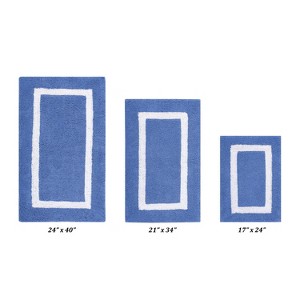 Hotel Bath Rug 100% Premium Cotton Tufted Weave Two Tone Reversible 3 Piece Bathroom Rug Set, Super Soft & Water Absorbent, Machine Washable Bathmat - 1 of 4