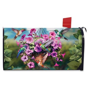 Briarwood Lane Spring Mailbox Cover  - Standard Size - Humming Birds and Petunias For Spring Mailbox Cover - 1 of 2