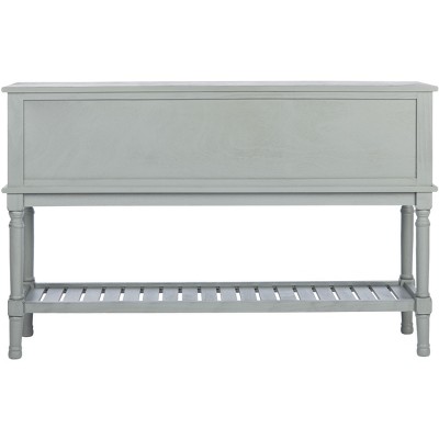 Distressed Gray Wood and Metal Hallway Table with Storage