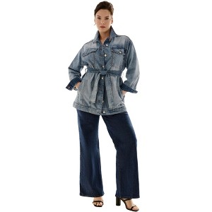 ellos Belted Denim Jacket - 1 of 4