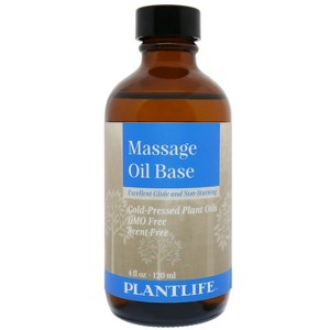 Plantlife Massage Oil Base – Cold-Pressed Carrier Oil Blend, Non-GMO & Gluten-Free, Ideal for Skin, Hair & Personal Care (4 oz) - 1 of 2
