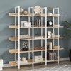 VYNXARIA 5 Tier Metal - Frame White Bookcase: Vintage Industrial, Ideal for Open Home Office Shelving - 3 of 4