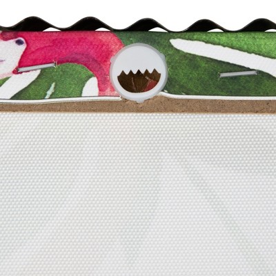 Pink Flamingo Tropical Canvas Wall Art with Metal Frame