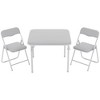 Boys and Girls Folding Table and Chairs Set of 3, Portable Table and Chair with Pu Soft Cushion - 2 of 4