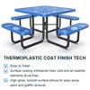 COWLOWN Blue 46" Square Outdoor Steel Picnic Table with Umbrella Pole in Fade - Resistant - Durable for Outdoor Gatherings - 3 of 4