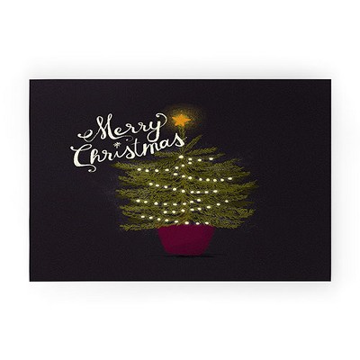 Joy Laforme Merry Christmas Little Tree Welcome Mat - Society6