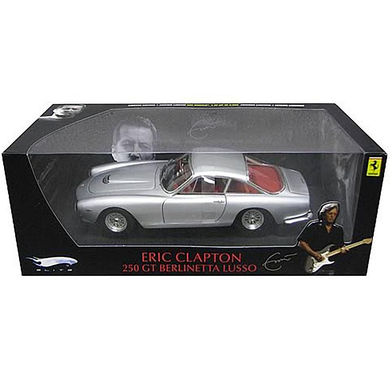 Ferrari 250 GT Berlinetta Lusso RHD Eric Clapton's Car Silver w/ Red Interior "Elite Edition" 1/18 Diecast Model Car Hot Wheels, 3 of 4