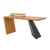 NicBex Stylish Writing Table Reading Desk with Table Shelf,Geometric Design Home Office Desk for Study,Home Workstation,Natural/Black - 4 of 4