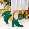 Allegra K Women's Round Toe Circle Chunky Heels Ankle Boots - 2 of 4