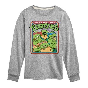 Boys' - Teenage Mutant Ninja Turtles - Retro Group Long Sleeve Graphic T-Shirt - 1 of 4