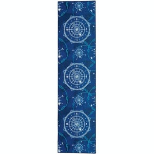 HomeStock Washable Simon Blue/Ivory 2x8, Transitional, Machine Woven with Printed Designs - 1 of 4