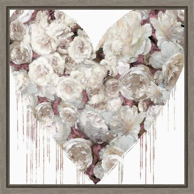 Amanti Art Big Hearted Flowers I by Lindsay Rodgers Canvas Wall Art Print Framed 16 x 16-in.