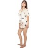 Anna-Kaci Lounge Women's Polka Dot Satin Pajama Set with Short Sleeve Button Top and Drawstring Shorts - 4 of 4