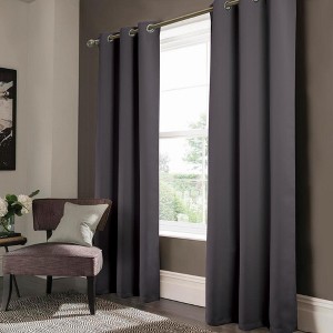 Olivia Gray Anchorage Blackout Grommet Panel Set - 4-Piece - 37x84", Charcoal - 1 of 4