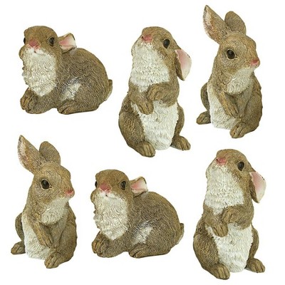 Design Toscano The Bunny Den, Garden Rabbit Statue: Set of Six