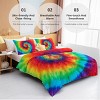 Boersma Tie Dye Comforter Set Queen Size – 3-Piece Rainbow Bedding for Girls, Colorful Boho Quilt Set with 1 Fluffy Comforter & 2 Pillowcases - 4 of 4