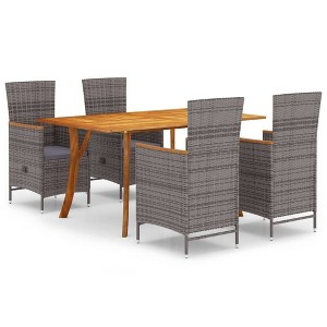 vidaXL Dining Set Grey Solid Acacia wood Large Seats Many Dining Set - 1 of 4