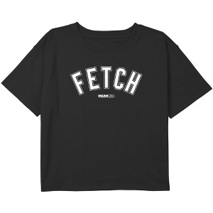 Girl's Mean Girls Bold White Fetch Crop Top T-Shirt - 1 of 3