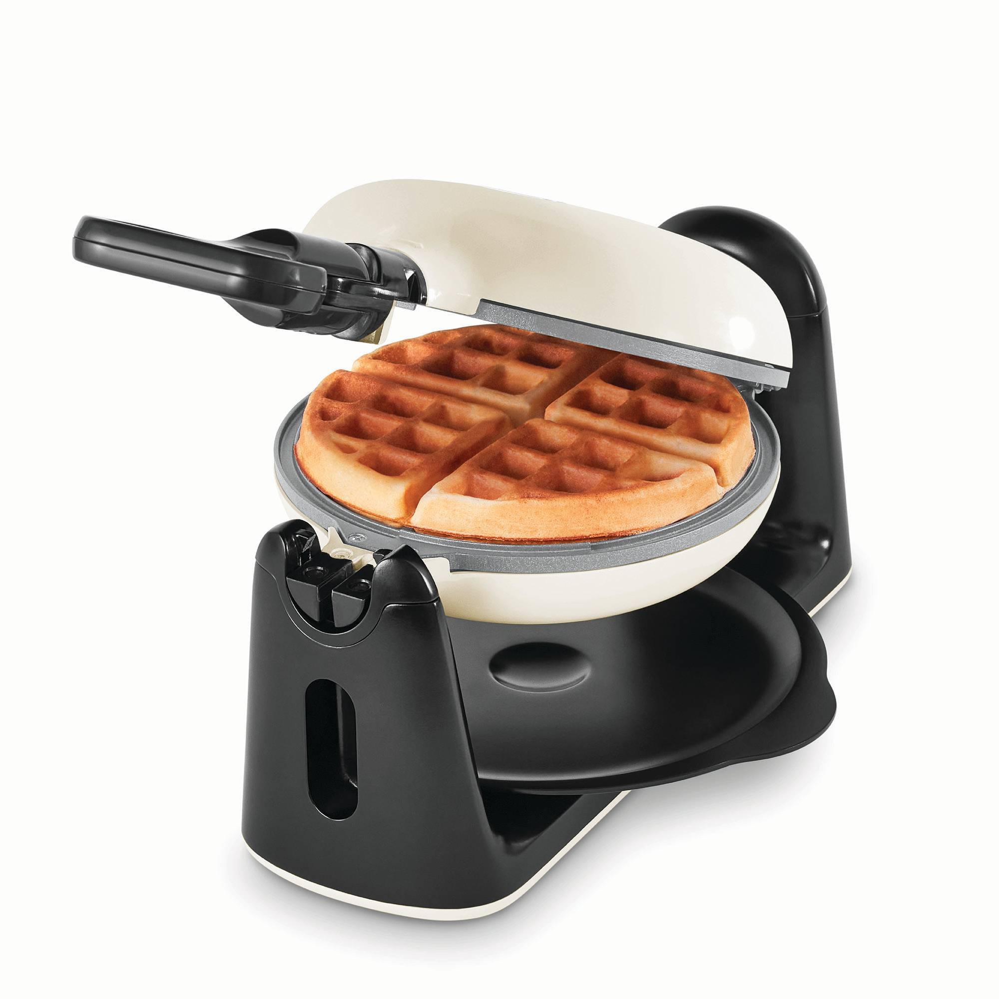 Dash Nonstick Ceramic Flip Belgian Style Waffle Maker Cream