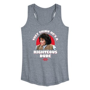 Women's - Ferris Bueller's Day Off - Righteous Dude Graphic Racerback Tank - 1 of 4
