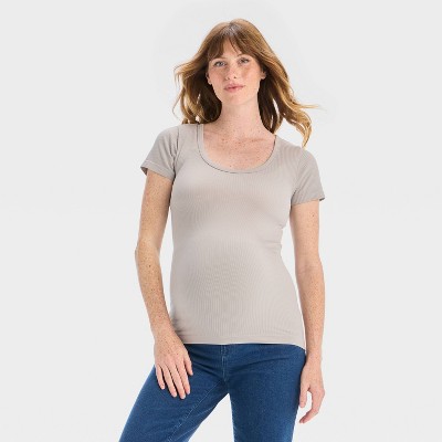 Short Sleeve Ribbed Seamless Maternity T-Shirt - Isabel Maternity by Ingrid & Isabel™