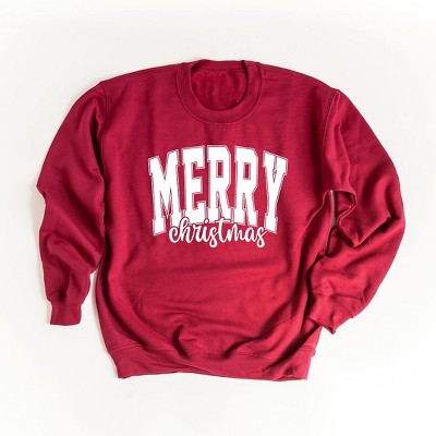 Simply Sage Market Women's Graphic Sweatshirt Merry Christmas Cursive Bold