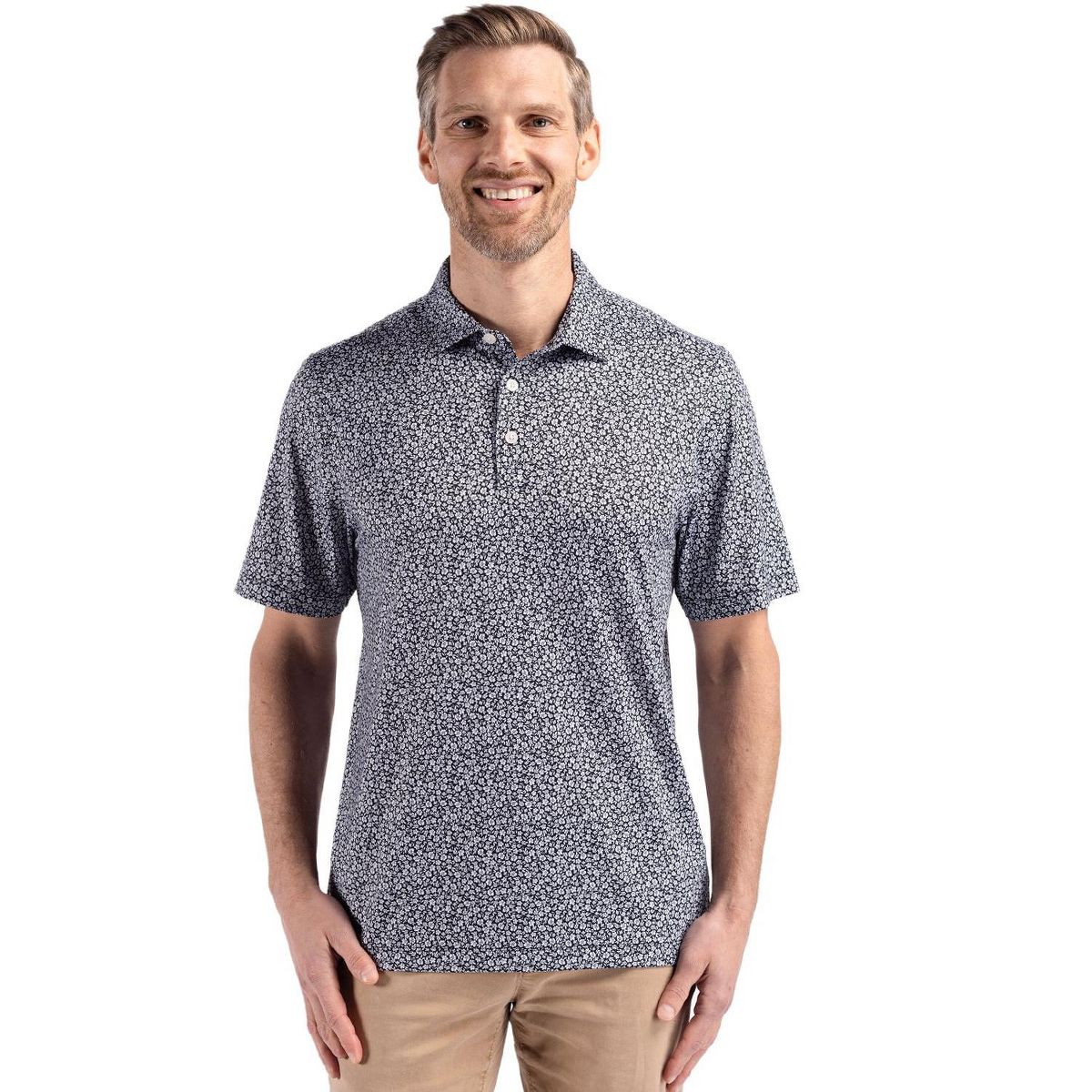 Cutter & Buck Pike Eco Flora Print Recycled Mens Big & Tall Polo - thumbnail 3