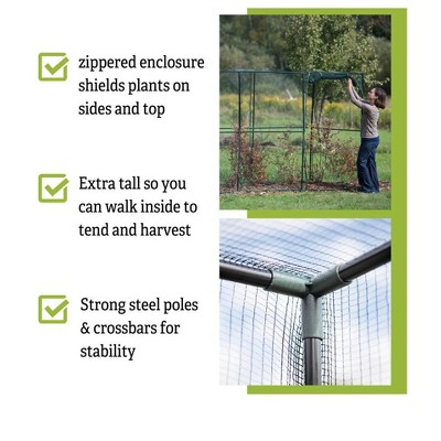 Tall Green Zippered Alloy Steel Crop Cage Tent