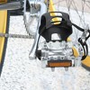 Unique Bargains Bicycle Pedals 1/2'' Spindle Platform with Toe Clips Fixed Foot Strap Cycling Parts Black Silver Tone 1 Pair - 4 of 4