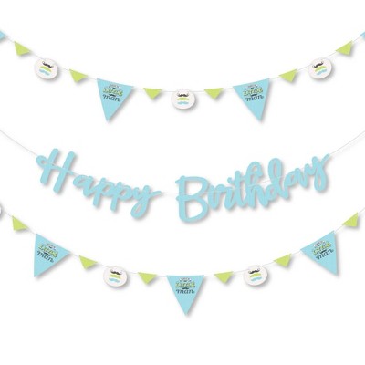 Big Dot of Happiness Dashing Little Man Mustache Party - Birthday Party Letter Banner Decoration - 36 Banner Cutouts and Happy Birthday Banner Letters