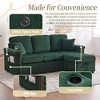 Okak Modern Corduroy L-Shaped Sofa Futon Couch with Storage Ottoman & Pillows,3-Seat Sofa Couch for Living Room,Apartment - 3 of 4