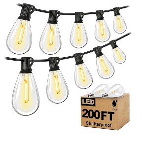 Itopfox Ultra Long Outdoor LED String Lights with Shatterproof S11 Edison Bulbs, Waterproof Hanging Light for Backyard Deck Porch Party Decor - 1 of 4