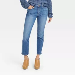 Women's High-Rise Slim Straight Jeans - Universal Thread™ Medium Wash