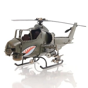 U.S. Army Gunship Helicopter Model 4.75" H – 1:46 Iron Frame By Old Modern Handicrafts - 1 of 4