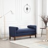 53.5"W Upholstered Bench, Ottoman Bench With Wood Legs & Bolster Pillows For End Of Bed, Bedroom, Living Room, Entryway - 3 of 4
