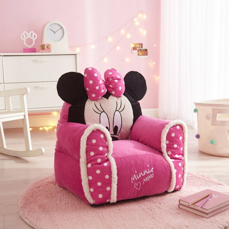 Disney Minnie Mouse Figural Bean Bag Kids&#39; Chair Pink, 6 of 7
