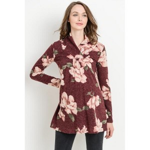 Hello MIZ Womens Shawl Collar Maternity Knit Tunic Sweater - 1 of 1