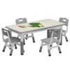 Height Adjustable Kids Table and Chairs Set with Graffiti Desktop, Multifunctional Toddler Table for Classroom Daycare Home Ages 2-8 - 2 of 4