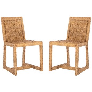 Jermaine Woven Dining Chair (Set of 2) - SFV1308 - Natural - Safavieh Couture - 1 of 4